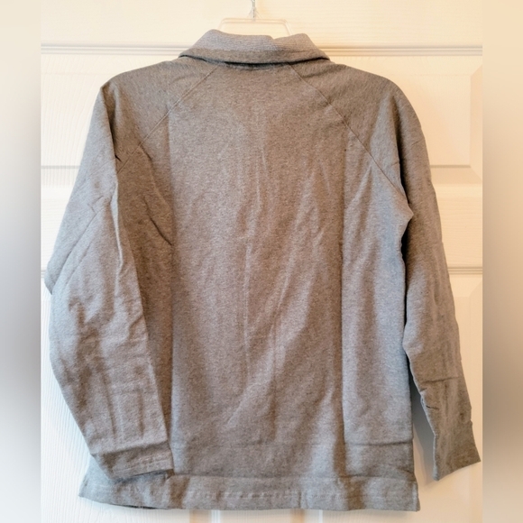 Vesi Organic Cotton Sweater Gray Heather Collared Small - Picture 12 of 13